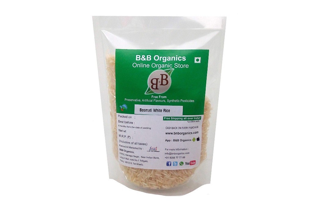 B&B Organics Basmati White Rice    Pack  5 kilogram